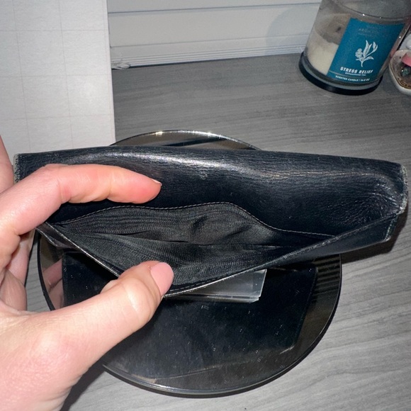 CELINE Long Wallet, Black Leather with Gold Hardware + Triomphe Logo - Picture 13 of 14